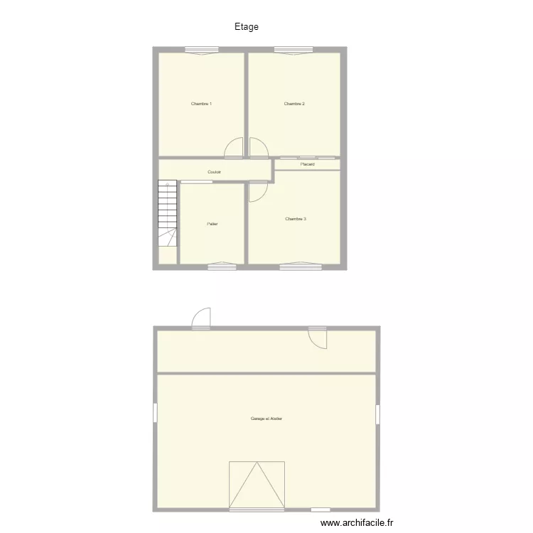 Croquis GUISSE Etage et Atelier. Plan de 