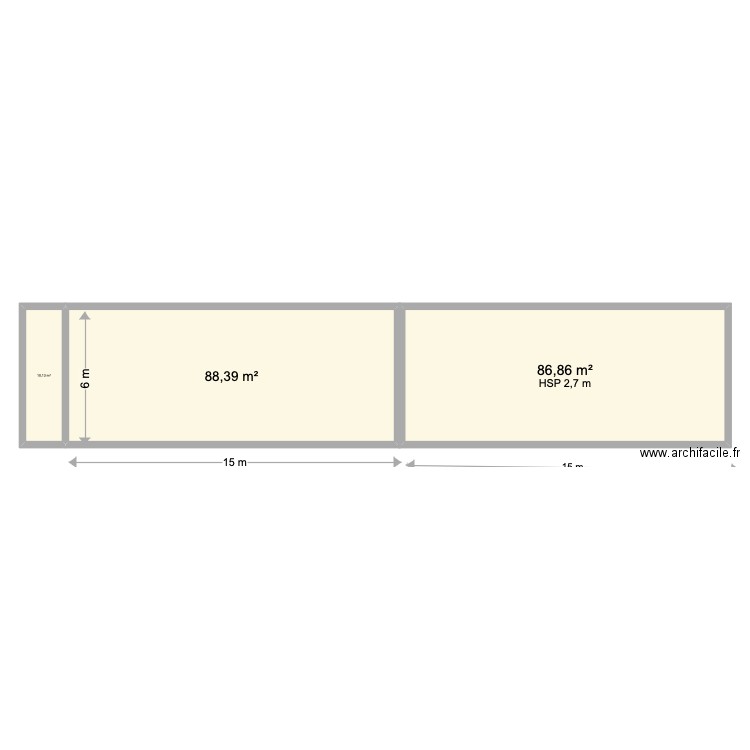 PETIT GENETAY 1. Plan de 3 pièces et 185 m2