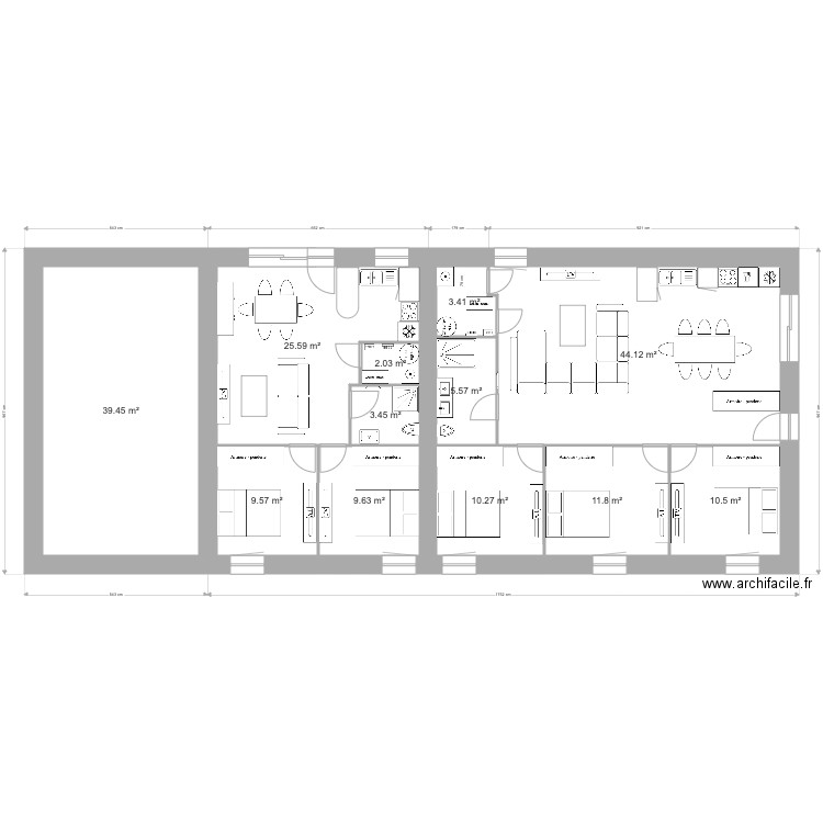 -definitif. Plan de 12 pièces et 175 m2