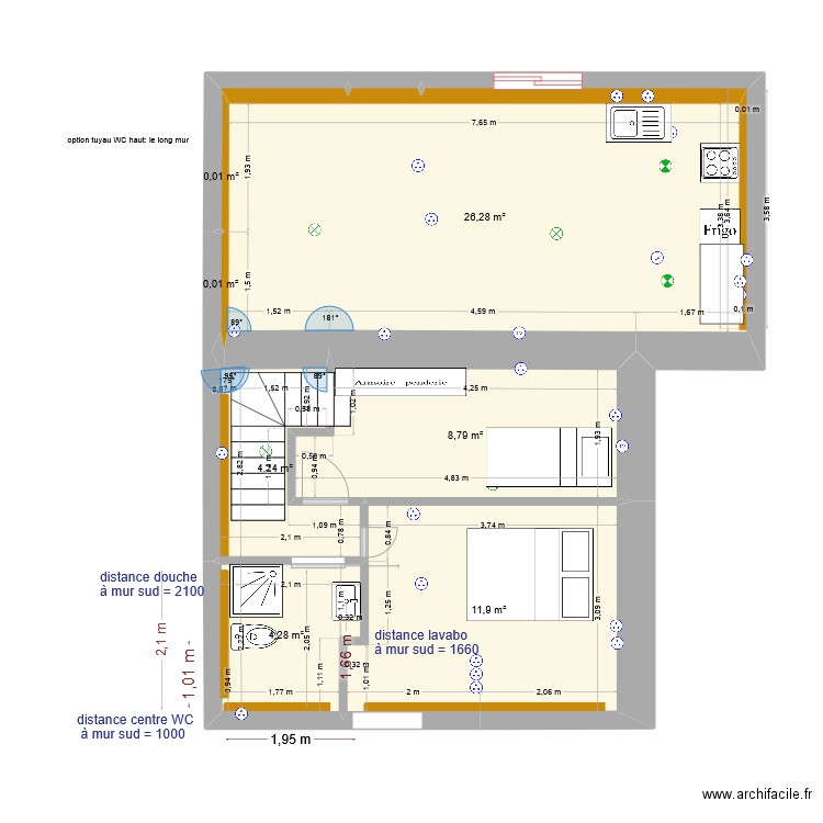 Etage Bodiguel middle2. Plan de 9 pièces et 52 m2