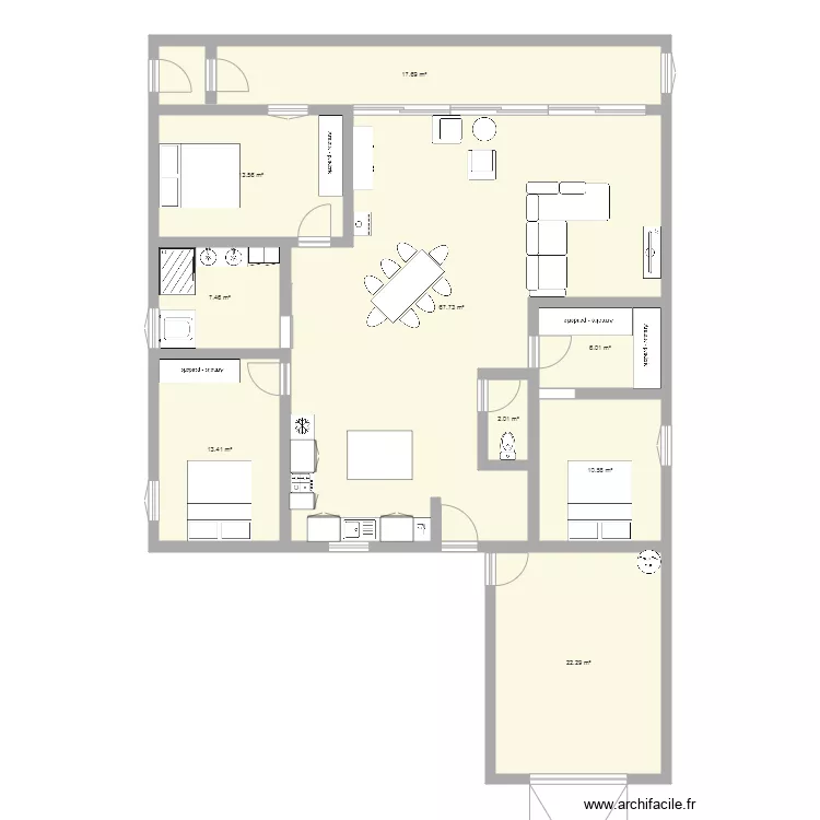 maison carr&eacute; 120m. Plan de 