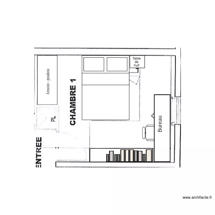 Gilarderie-Chambre-petite. Plan de 