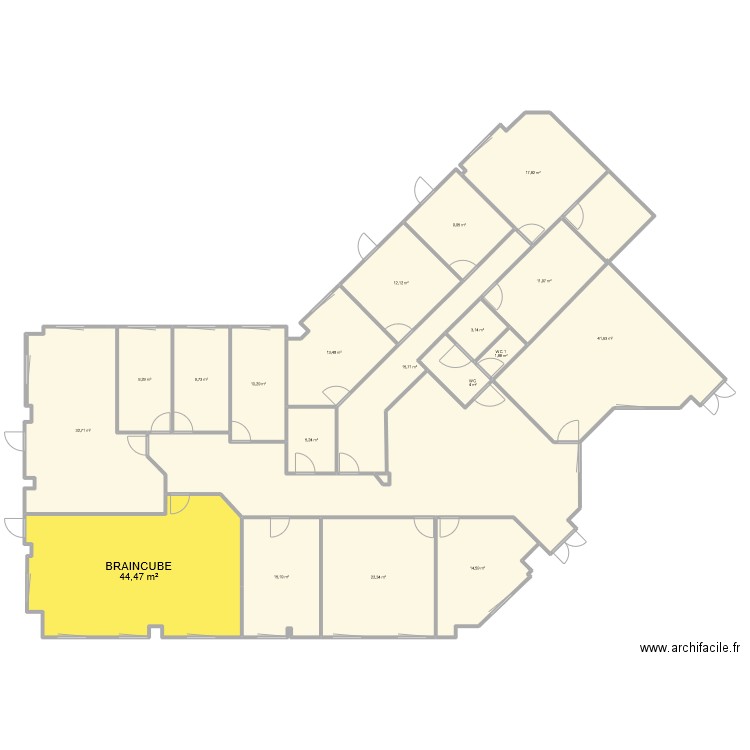 Plan P4 SOLARIS. Plan de 21 pièces et 354 m2