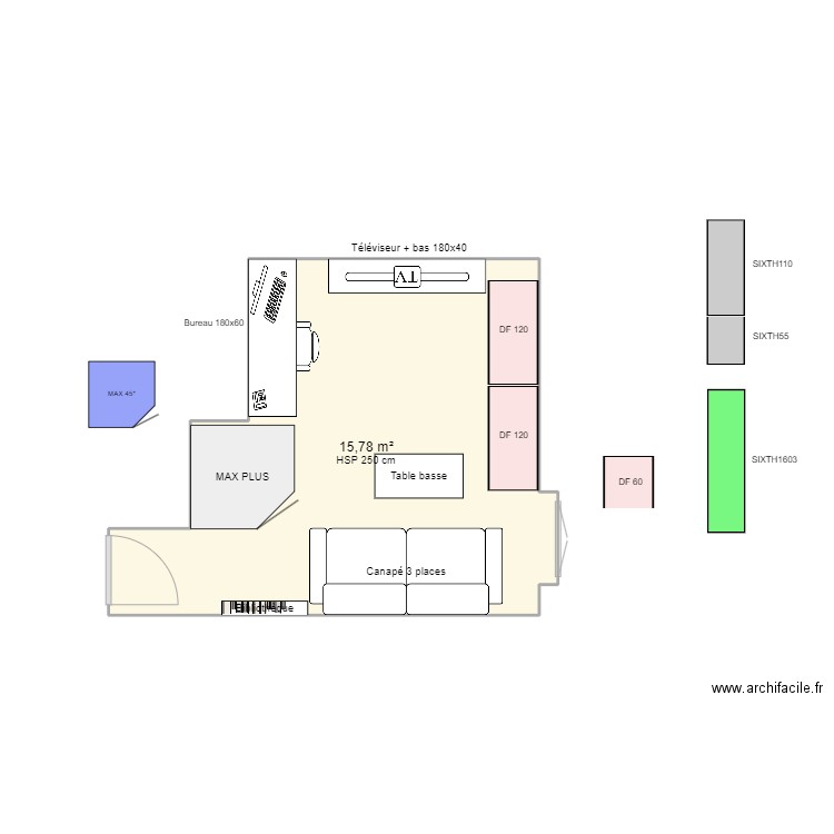 Bureau Geek/cine Kentin. Plan de 0 pièce et 0 m2