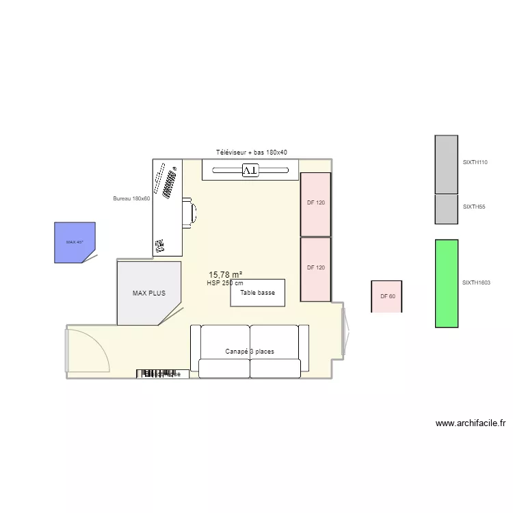 Bureau Geek/cine Kentin. Plan de Bureau Geek/cine Kentin. Plan de