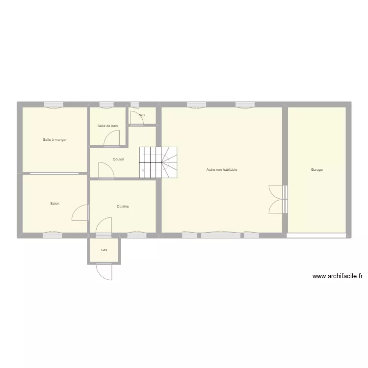 Croquis GROSS maison arri&egrave;re. Plan de 