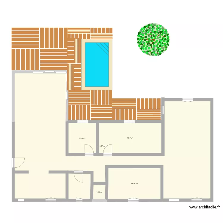 Maison terrasse . Plan de 