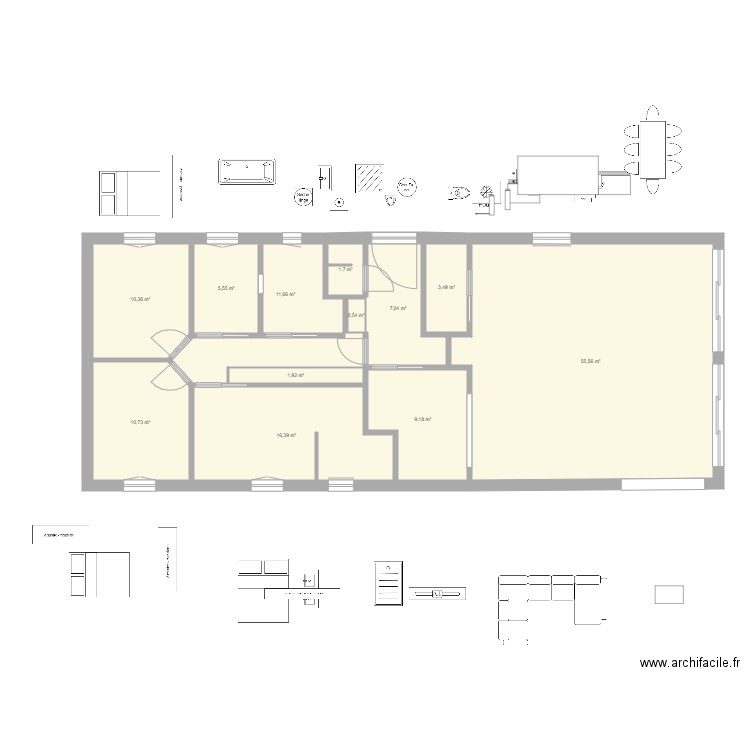 Mieux je trouve. Plan de 12 pièces et 134 m2