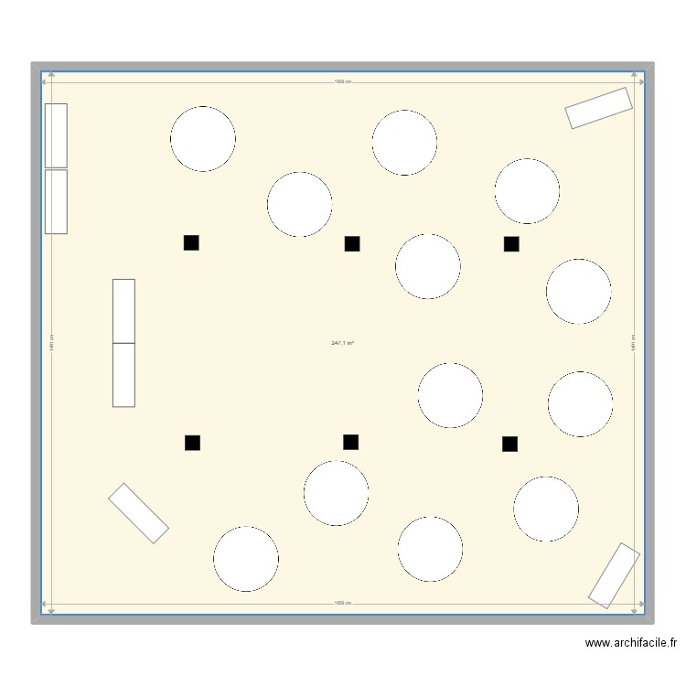 Plan de table Halle mariage. Plan de 1 pièce et 247 m2