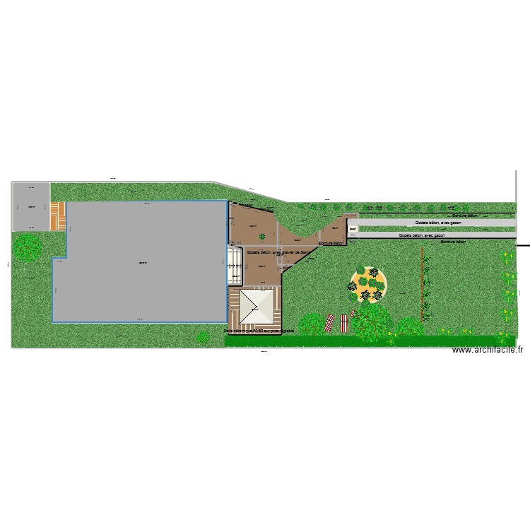 JARDIN 3 BANDE ROULEMENT. Plan de 25 pièces et 717 m2