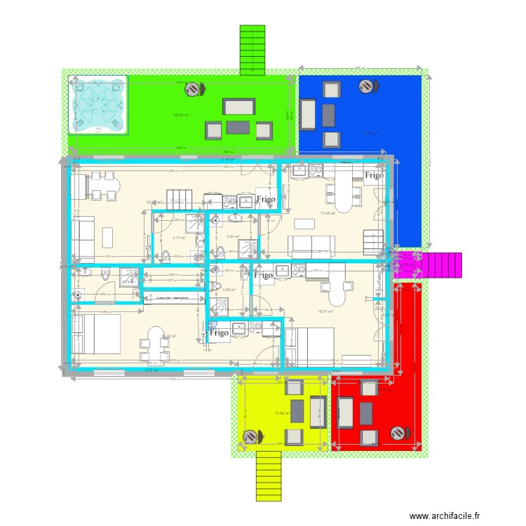 plan appart avec aménagements 4. Plan de 0 pièce et 0 m2