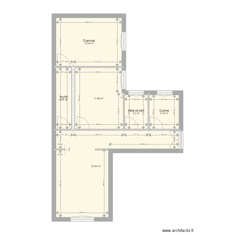 M. MENDENGUE. Plan de 6 pièces et 60 m2