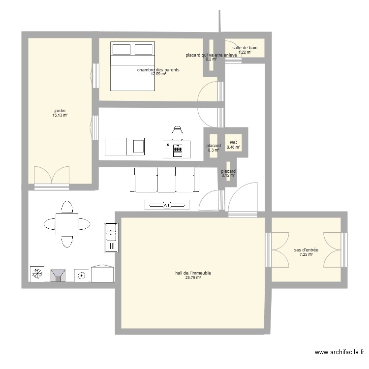 Appartement 64m2 BIS. Plan de 0 pièce et 0 m2