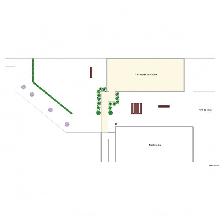 plan terrain de pétanque Boust. Plan de 0 pièce et 0 m2