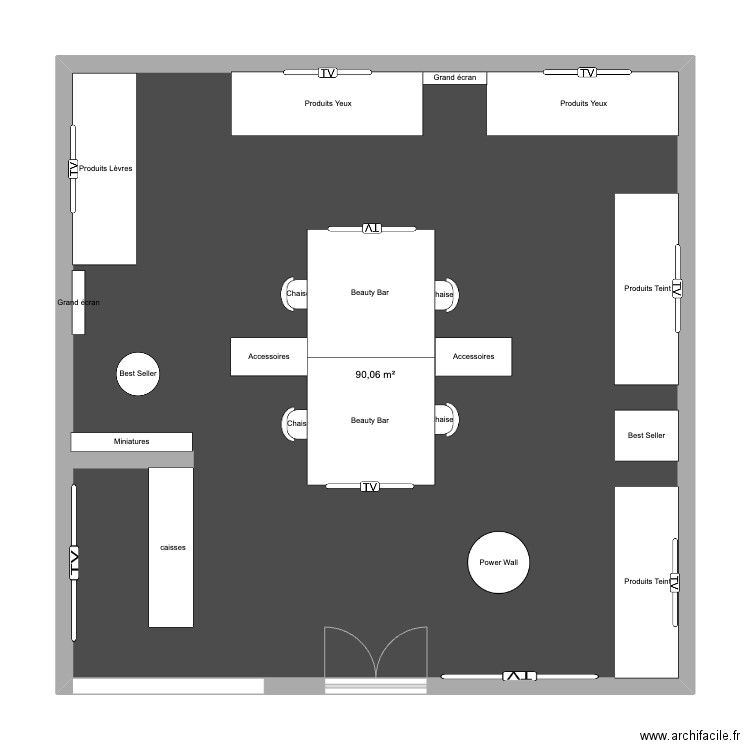 NYX. Plan de 1 pièce et 90 m2