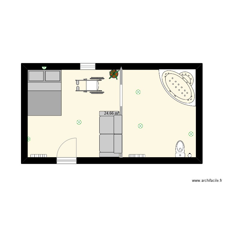 maison. Plan de 1 pièce et 25 m2