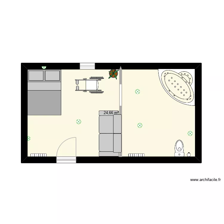 maison. Plan de 1 pièce et 25 m² maison. Plan de 1 pièce et 25 m²