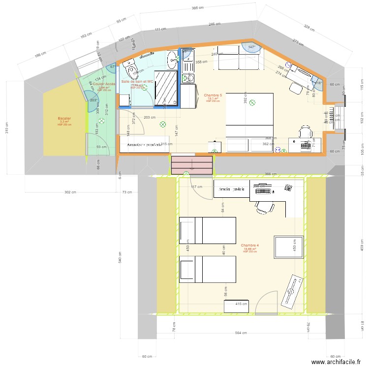 MarSylTour3étageStudioMeublé. Plan de 12 pièces et 53 m2