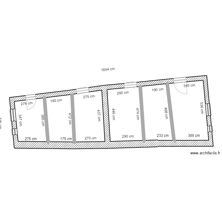 PLAN SEMELLE TOITURE AVEC 4 IPE. Plan de 5 pièces et 61 m2