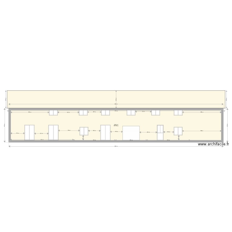 plan facade arriere apres travaux 1. Plan de 1 pièce et 130 m2