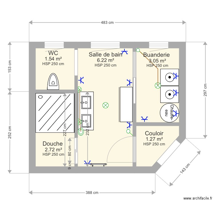 Salle de bain 2. Plan de 0 pièce et 0 m2