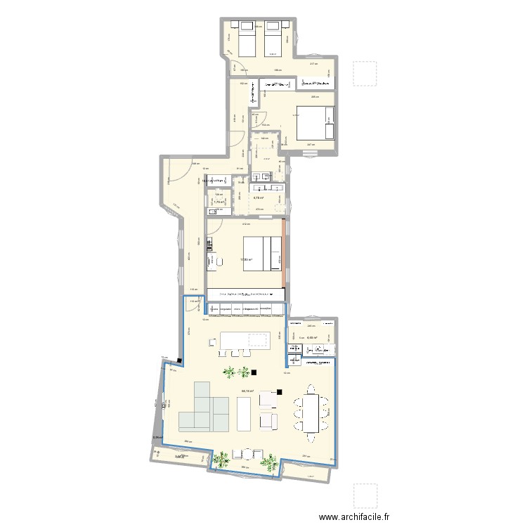 mdu15 plano con sofa doble. Plan de 0 pièce et 0 m2