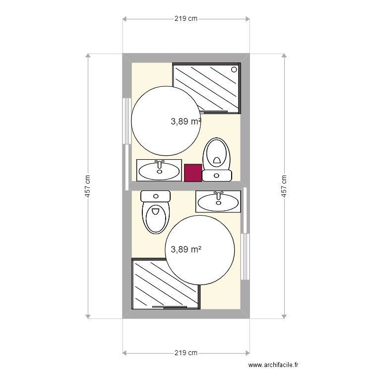 PLAN SDB RDC. Plan de 0 pièce et 0 m2