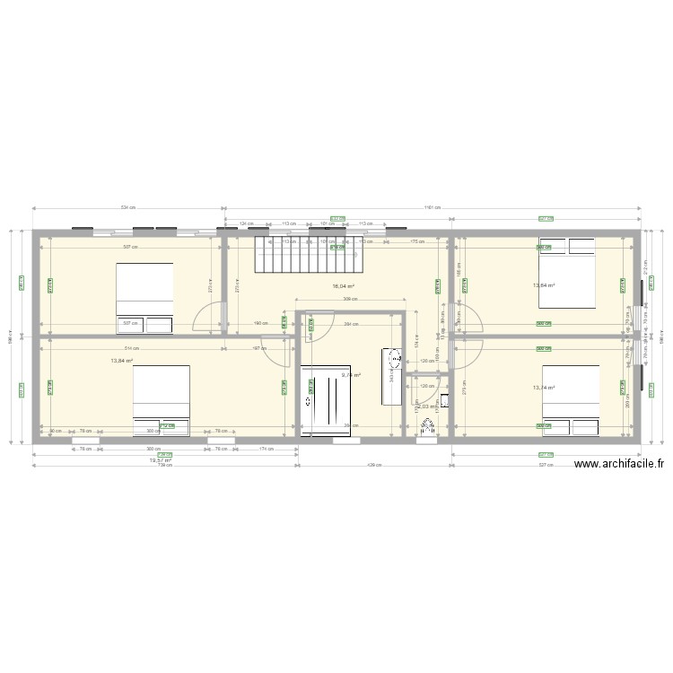 PLAN 4. Plan de 7 pièces et 89 m2