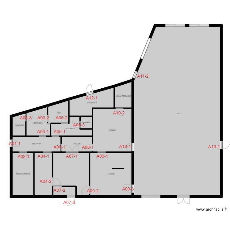 CUISINE ESAT. Plan de 16 pièces et 323 m2