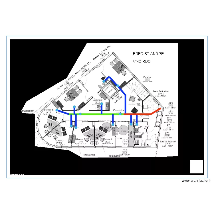 BRED VMC RDC DES BUREAUX. Plan de BRED VMC RDC DES BUREAUX. Plan de