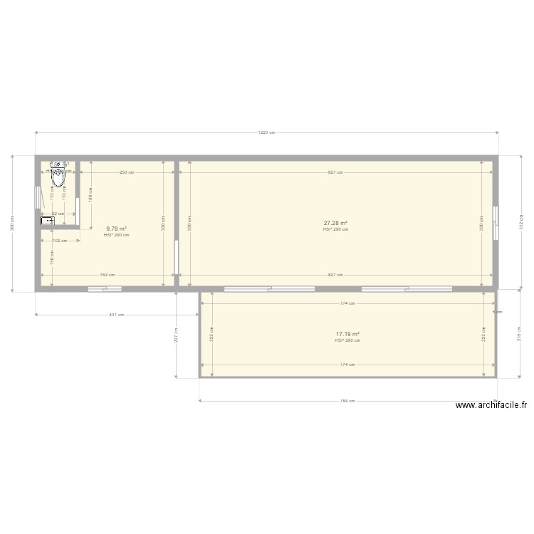 PROJET eYMET 2 . Plan de 4 pièces et 56 m2