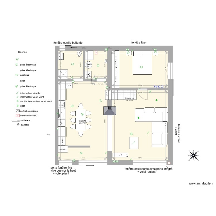 projet Chessenaz rez modif. Plan de 0 pièce et 0 m2