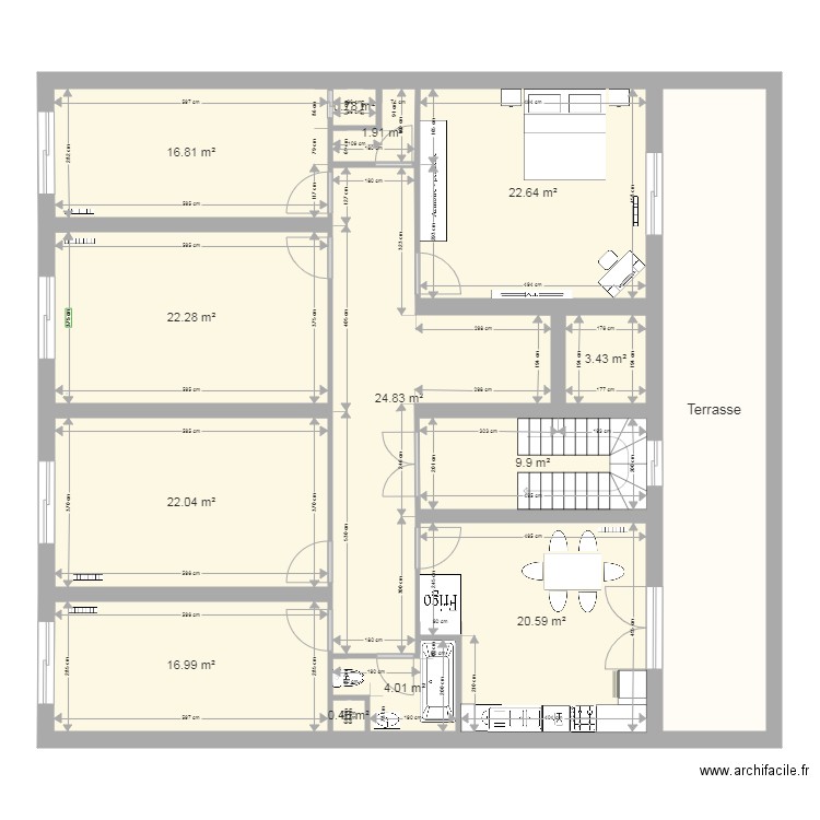 Plan définitif avec cotation Appartement 1er étage . Plan de 0 pièce et 0 m2