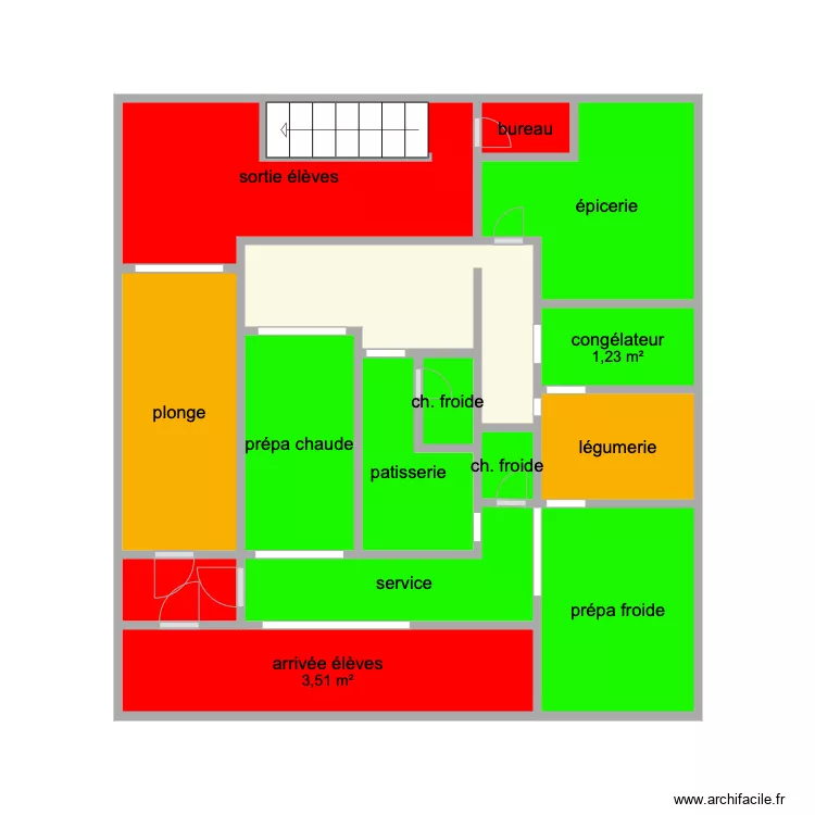 plan cuisine coll&egrave;ge. Plan de 