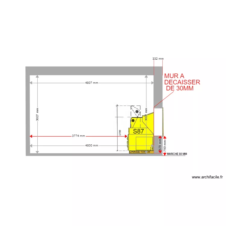 COUPE PROJET GARAVAN S87.. Plan de 