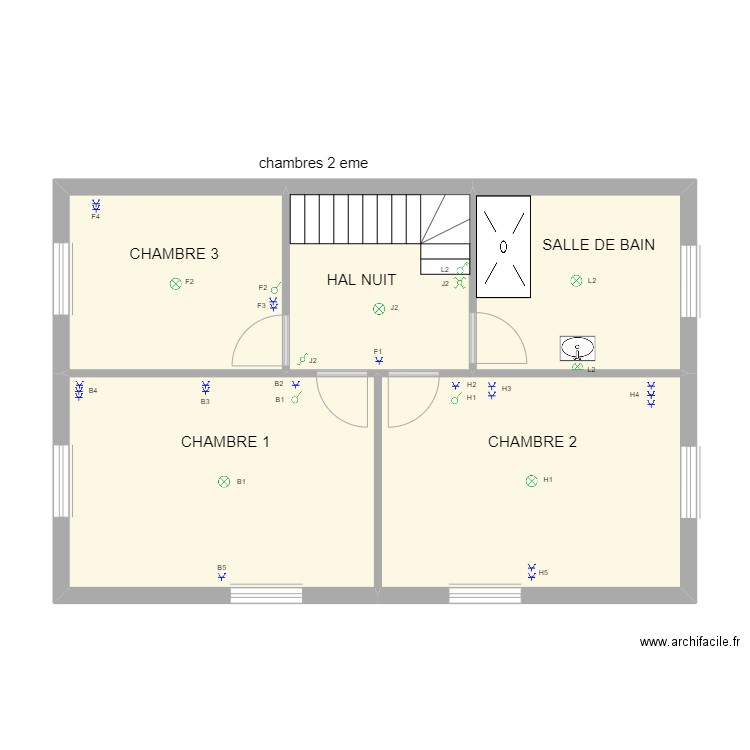 philippe 1. Plan de 5 pièces et 62 m2