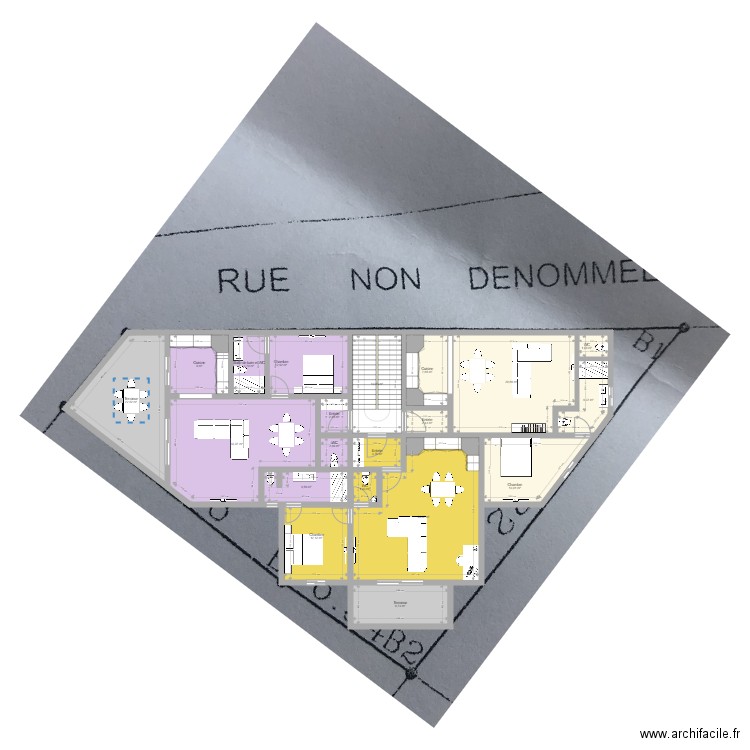 triangle V2. Plan de 20 pièces et 235 m2