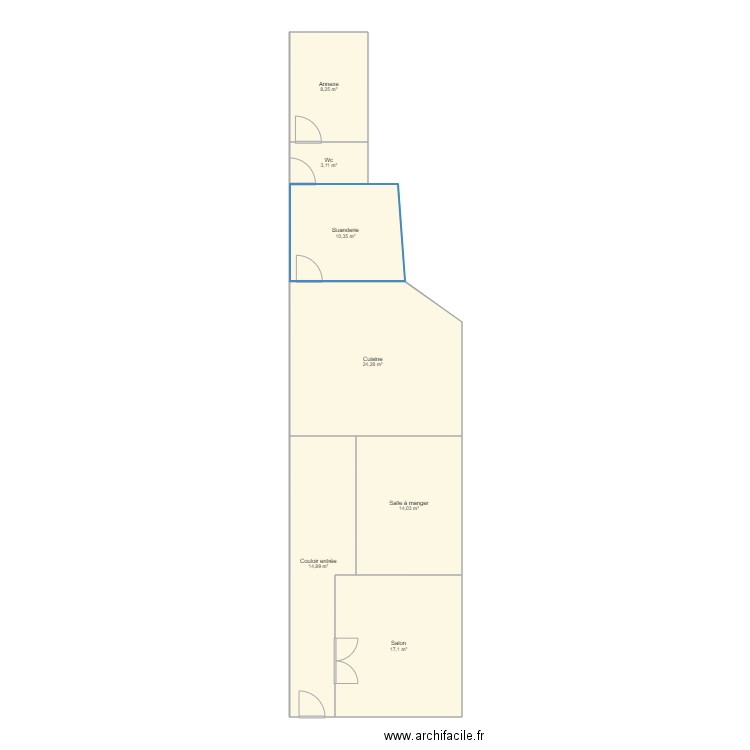 rdc  2. Plan de 7 pièces et 92 m2