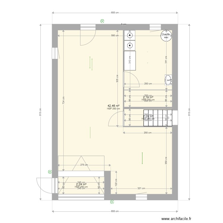 maussane sous sol elec1. Plan de 4 pièces et 49 m2