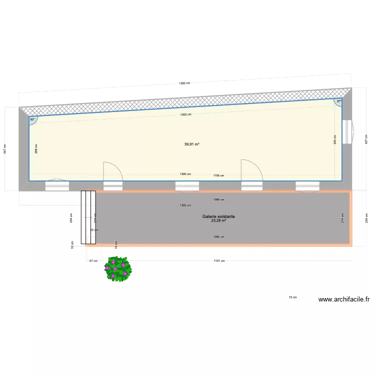 Galerie Montisbrand existant. Plan de 