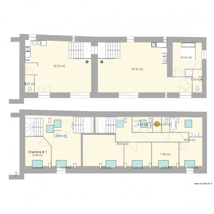 Laugny 2015 09 06 avec correction sous pente et velux. Plan de 0 pièce et 0 m2