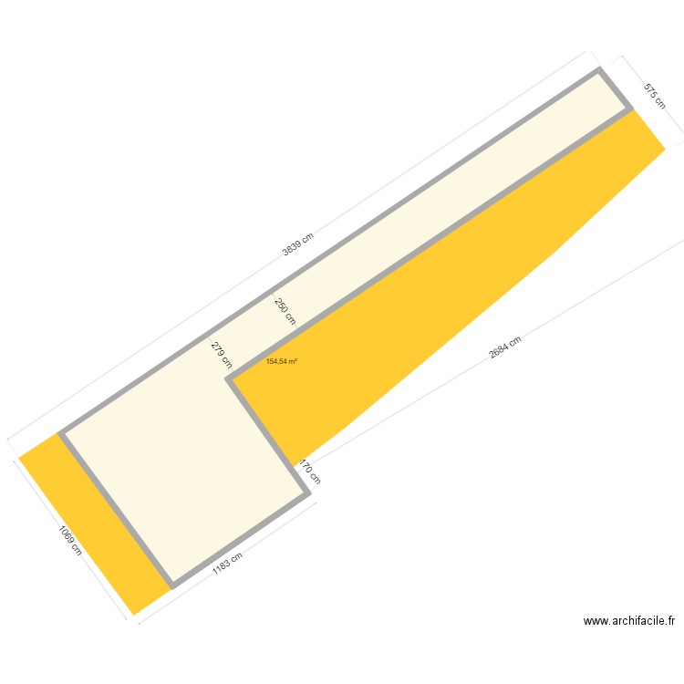 AH163-cadastre. Plan de 1 pièce et 155 m2