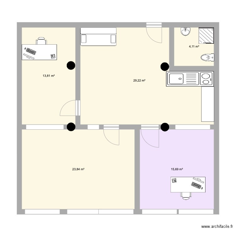 Bureau 2. Plan de 0 pièce et 0 m2