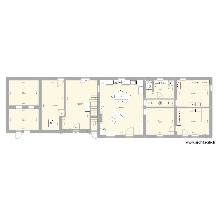 Montortu_Rez_publique. Plan de 10 pièces et 186 m2