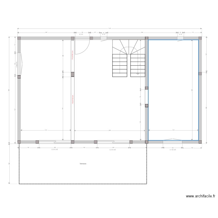 CLEMENT RDC MURS. Plan de 4 pièces et 86 m2