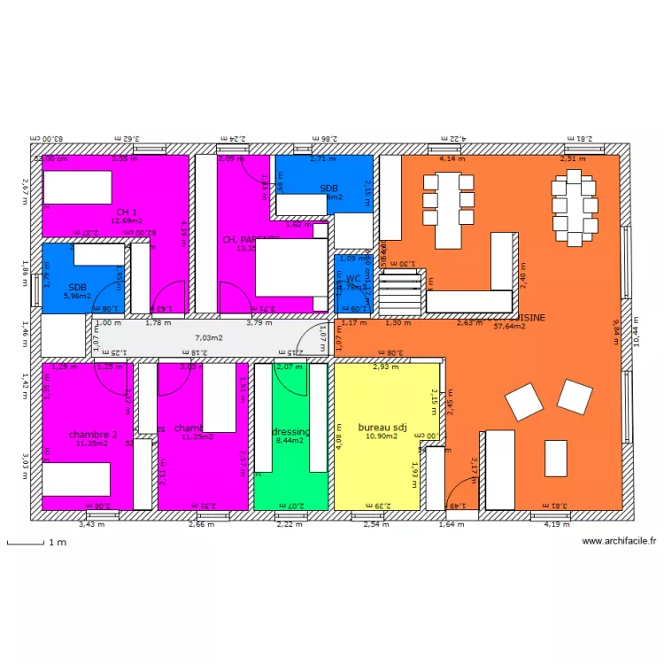 essai 1 meubles. Plan de 