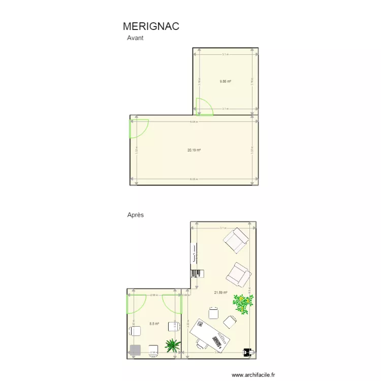 MERIGNAC. Plan de 