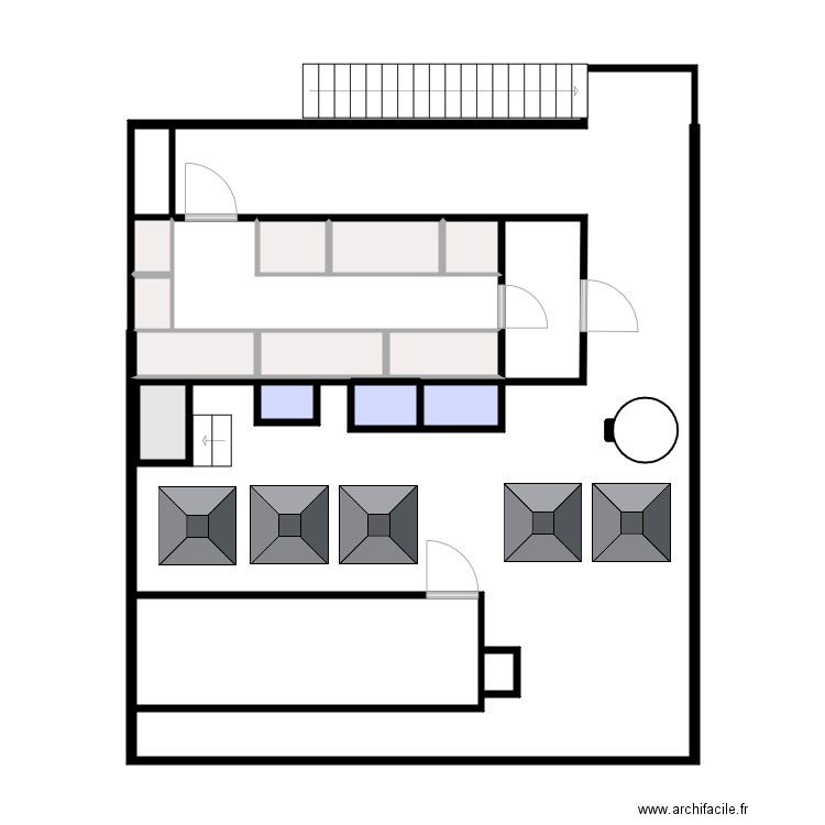 1er étage enfourneuse 3. Plan de 17 pièces et 80 m2