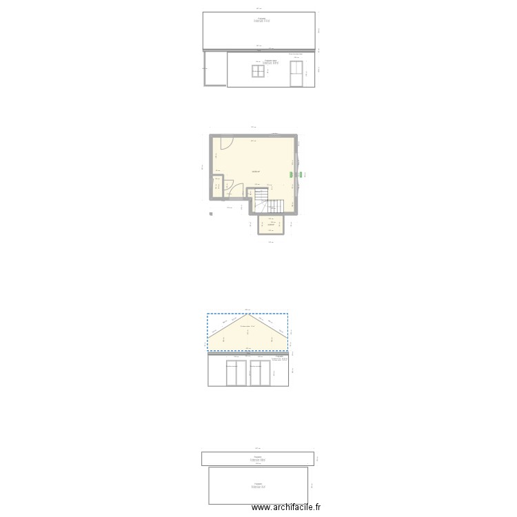 rez original. Plan de 2 pièces et 40 m2