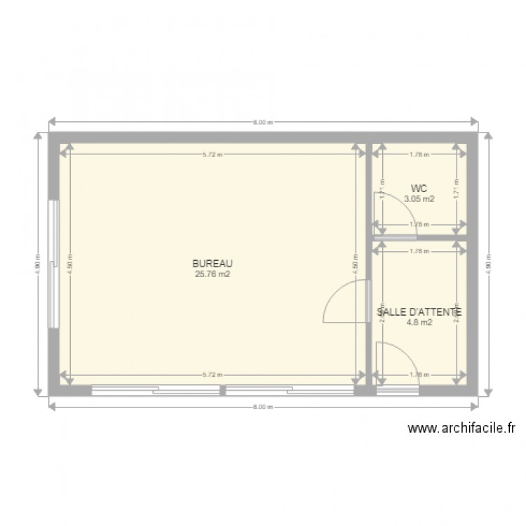 BUREAU BOIS. Plan de 0 pièce et 0 m2